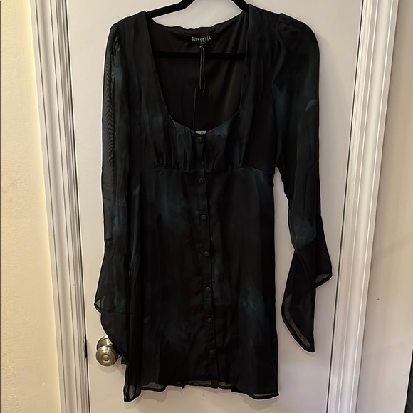 NWT Disturbia Lichen Bell Sleeve Chiffon Mini Dress - Picture 3 of 6